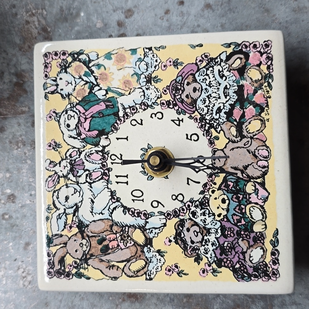 Santa Barbar Ceramic Designs Charming Animal-Themed Wall Clock